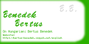 benedek bertus business card